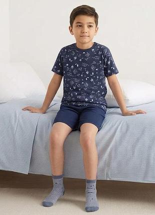 8-10 лет футболка пижамная для мальчика хлопок детская пижама базовая домашняя одежда для  дома хлопковая