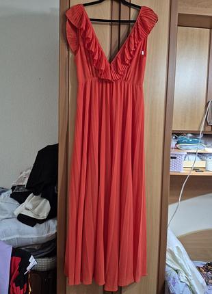 Коралова сукня zara
