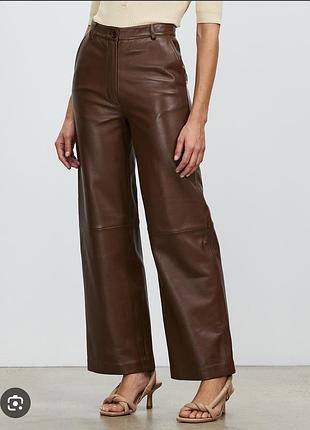 Max&amp;moi кожа брюки брюки кожа натуральная с линия max mara