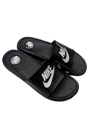 Чоловічі шльопанці nike чорні (рефлектив)