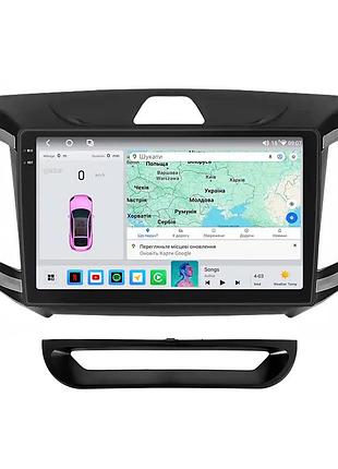 Штатная магнитола lesko для hyundai creta i 2016-2020 экран 10" 4/64 qled carplay 4g wi-fi gps 360 prime