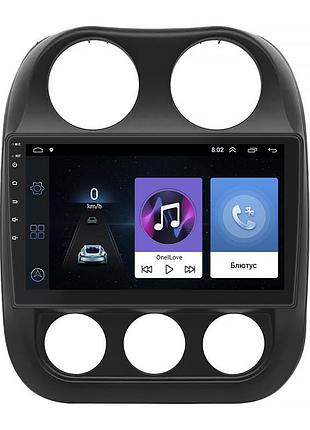 Штатная магнитола lesko для jeep compass i рестайлинг 2 2013-2016 экран 10" 1/16gb wi-fi gps base