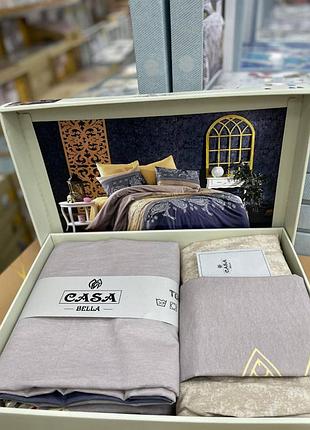 Постільна білизна altinbasak moda kahve сатин люкс полуторний