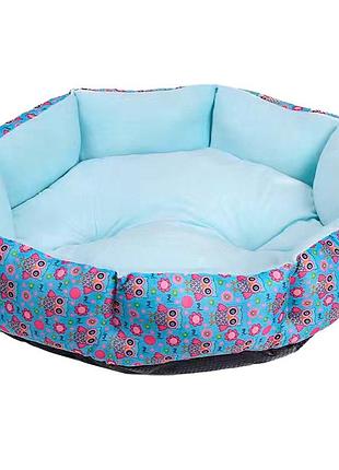 Лежак для котов собак круглый sy-2022-1208-97 blue owl m (50*18 см)