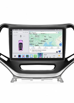 Штатная магнитола lesko для jeep cherokee v (kl) рестайлинг 2018-н.в экран 10" 4/64 qled carplay 4g wi-fi gps 360 prime