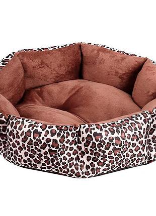 Лежак для котов собак круглый sy-2022-1208-97 leopard m (50*18 см)