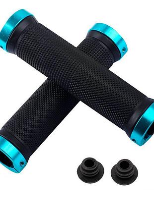 Резиновые грипсы / велосипедные ручки west biking 0804004 black + blue