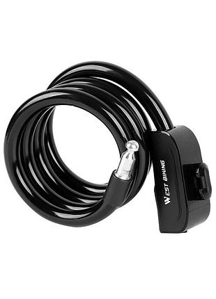 Замок велосипедный west biking yp0705047 с ключом black 1,2 m