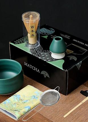 Набор mavanto 5456 для приготовления чая матча 7 предметов green matt