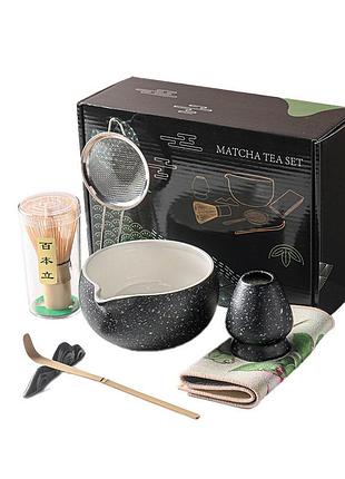 Набор mavanto 5654 для приготовления чая матча 7 предметов black