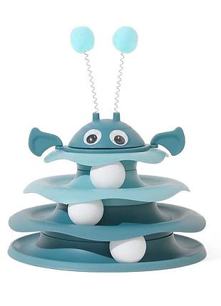 Игрушка taotaopets 079906 для кота интелектуальная 3-х уровневая башня dark blue