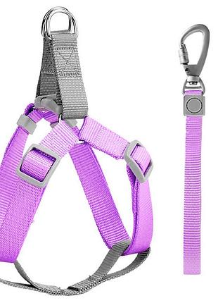 Шлея для собак або кішок з повідцем taotaopets 171120 purple l (2.0 cm)
