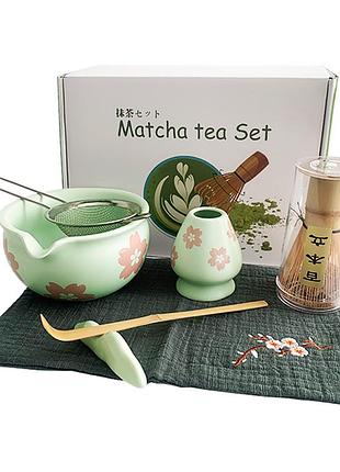 Набір mavanto 5645 для приготування чаю матча 7 предметів light green