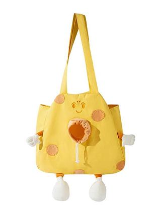 Сумка-переноска для кошек и собак 2404sxmj3153 сookies холщовая yellow l