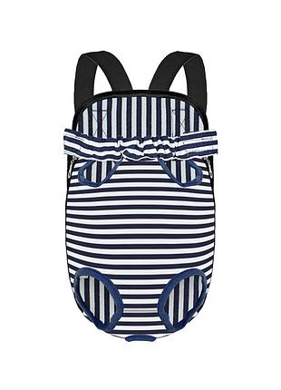 Рюкзак-кенгуру для животных dt834 strip dark blue + white m