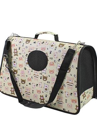 Сумка-переноска для кошек taotaopets 243307 52*22*29 см bear beige