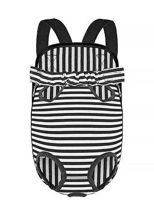 Рюкзак-кенгуру для животных dt834 strip black + white m