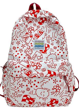 Рюкзак підлітковий 5154 з малюнками 20-35 л red