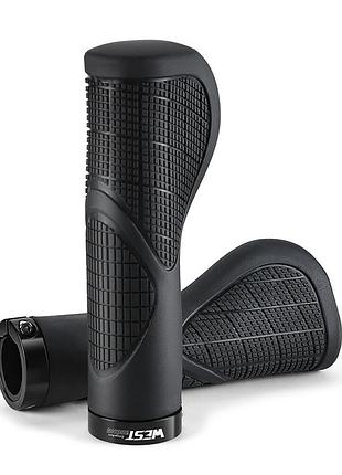 Анатомические грипсы велосипедные west biking yp0804086 ручки для велосипеда black