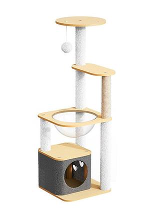 Когтеточка игровой центр taotaopets y0044-а лежак с игрушками для кота 40*40*115 см