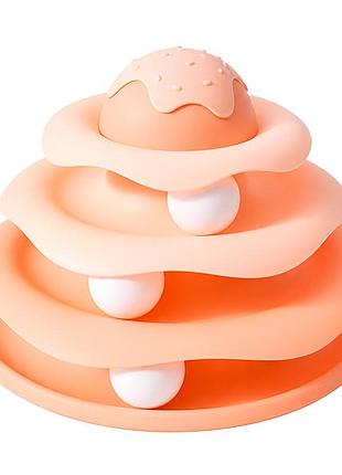 Игрушка taotaopets 07a10001 для кота интелектуальная 3-х уровневая башня peach