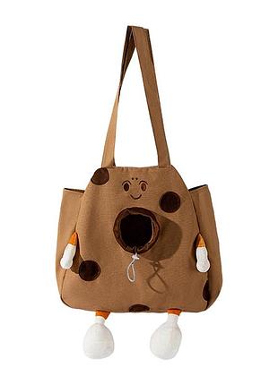 Сумка-переноска для кошек и собак 2404sxmj3153 сookies холщовая brown l