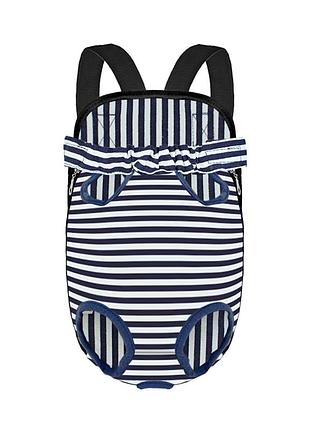 Рюкзак-кенгуру для животных dt834 strip dark blue + white l