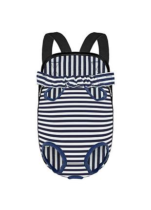 Рюкзак-кенгуру для животных dt834 strip dark blue + white s