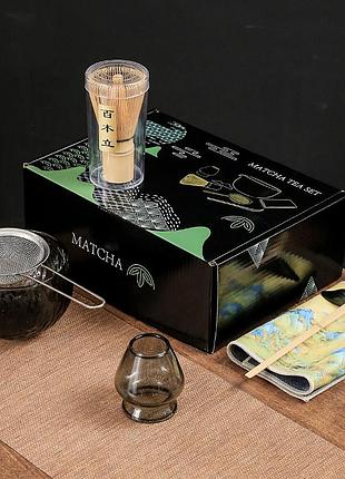 Набор mavanto 5465 для приготовления чая матча 7 предметов black