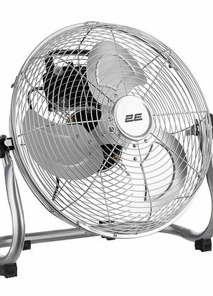 Вентилятор підлоговий 2e powerwind 30c професійний, 30см, 60вт, кнопки, двигун мідь 100%, срібний