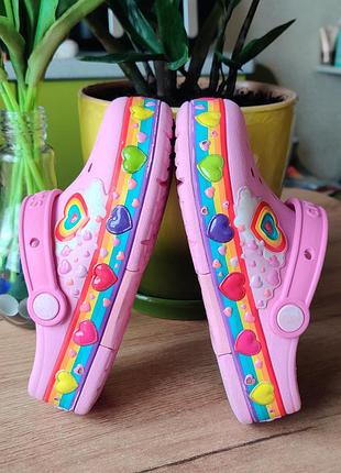 Яркие кроксы оригинальные crocs 30-31 размера с световыми эффектами