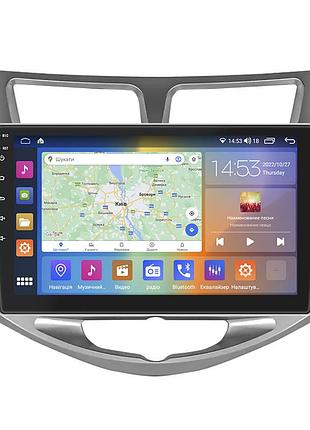 Штатная магнитола lesko для hyundai solaris i рестайлинг 2014-2017 экран 10" 2/32gb carplay 4g wi-fi gps prime