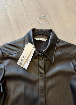 Рубашка шкірзам, zara, нова, розмір м