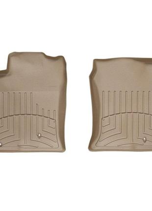 Коврики в салон toyota land cruiser prado 120/lexus gx470 2003-2008, с бортом, передние, бежевые, weathertech 450701