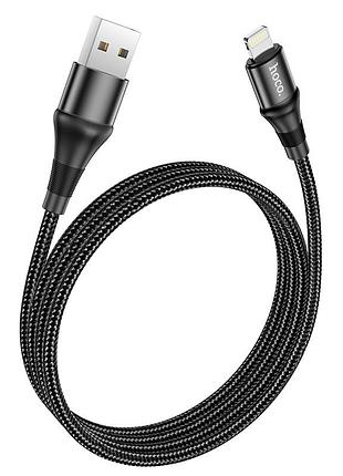 Кабель usb hoco x50 excellent usb на lightning для заряджання та передачі даних, 1m 2.4a black
