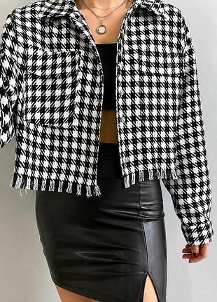 Стильний бомбер твідовий піджак кардиган жакет укорочений zara