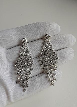Серьги бижутерия с кристаллами