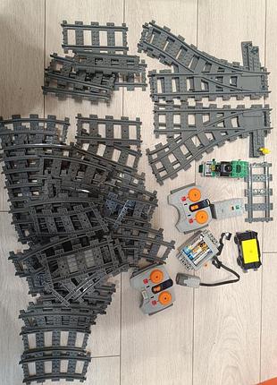 Lego железная дорога, рельсы, моторы, электрика