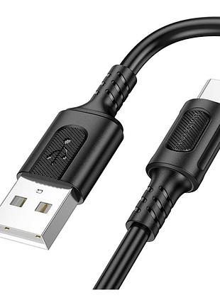 Кабель для заряджання та передачі даних usb borofone bx111 fast charging data cable 3a usb-a to type-c 1 метр black