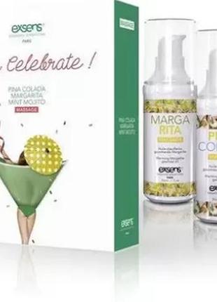 Массажные масла набор exsens lets celebrate (3 по 30 мл)