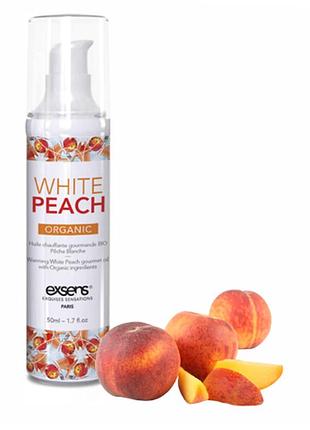 Массажное масло exsens organic white peach 50мл разогревающее