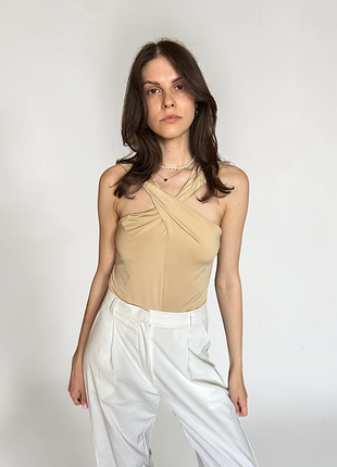 Боди женский бежевый prettylittlething 38 (m) приталенный