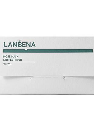 Смужки паперові для носової маски lanbena nose plants pore strips 120 папір для назальної маски 85*45 мм 120 аркушів
