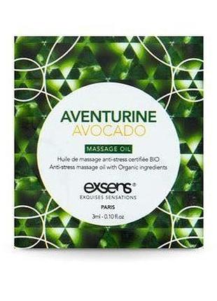 Пробник массажного масла exsens anti-stress aventurine avocado 3мл feromon