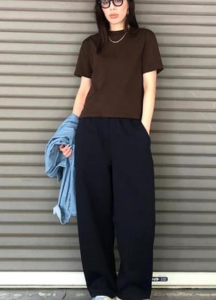 Коричневая футболка летняя тонкая airism uniqlo