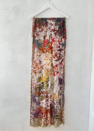 Люксовый шелковый шарф fabric frontline zurich (швейцария) - 100% pure silk, 61х147 см