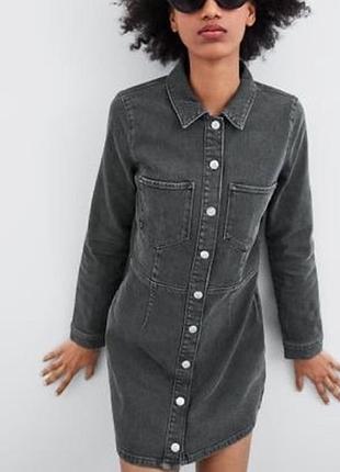 Джинсова сукня рубашка denim zara котон