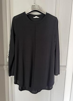 Черный трикотажный лонгслив туника primark zara h&m