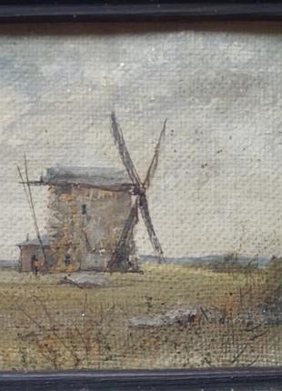 Вінтажні картини пейзаж із млином, натюрморт, художник а. борисів, 1988г.