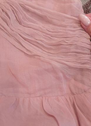 Дизайнерское платье нюдовое котон + шёлк оригинал tony cohen5 фото